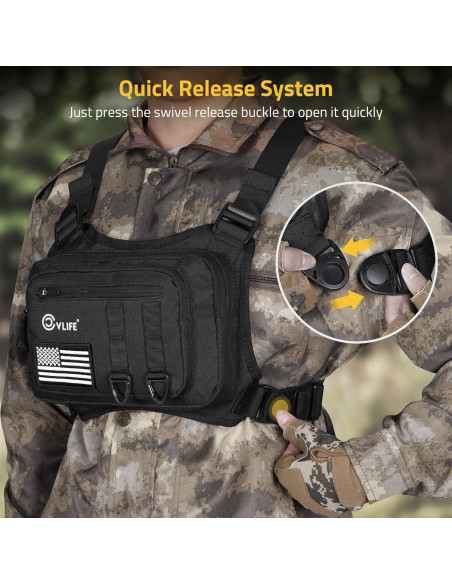 Bolsa de Pecho CVLIFE Ajustable Táctica para Hombres