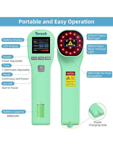 Dispositivo de Terapia de Luz Roja Yoveck 21.5x6cm Alivio Dolor