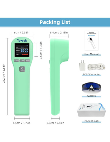 Dispositivo de Terapia de Luz Roja Yoveck 21.5x6cm Alivio Dolor