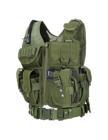 Chaleco Táctico BOMTURN Ultra-Ligero Malla Ajustable 52-57 cm