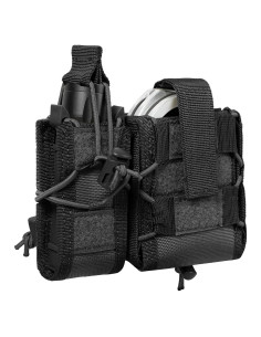 Bolsa Táctica LarKoo para Esposas y Cargador 9mm Negro