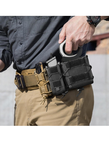 Bolsa Táctica LarKoo para Esposas y Cargador 9mm Negro