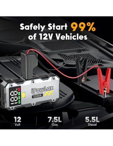 Arrancador de Coche iPowLax CJS3500 3500A 12800mAh LCD