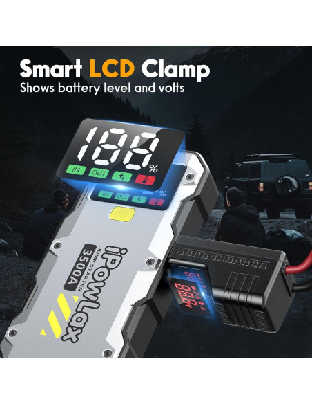 Arrancador de Coche iPowLax CJS3500 3500A 12800mAh LCD