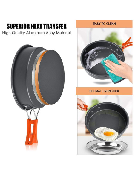 Juego de Cocina Camping Sanheshun 18 Piezas Aluminio