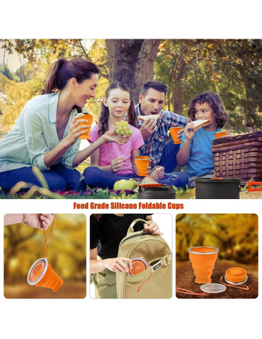 Juego de Cocina Camping Sanheshun 18 Piezas Aluminio