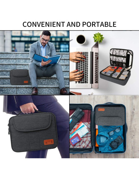 Bolsa Organizadora de Cables HOLIMET Doble Capa Negra