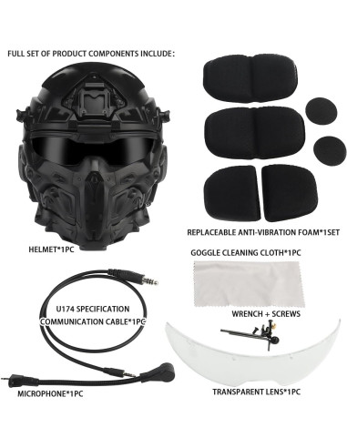 Casco Táctico Zhongren ZRS-HL-98 con Auriculares y Ventilador