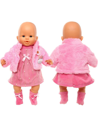 Conjunto de Ropa para Muñecas EnochT 3 Piezas Vestido Rosa