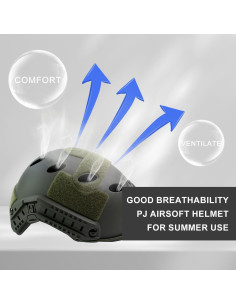 Casco Táctico Airsoft booiu PJ Verde Tamaño M Resistente 2