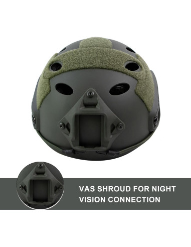 Casco Táctico Airsoft booiu PJ Verde Tamaño M Resistente