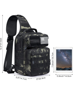 Mochila Sling Táctica G4Free EDC Pequeña Negra 31x22x15 cm 2