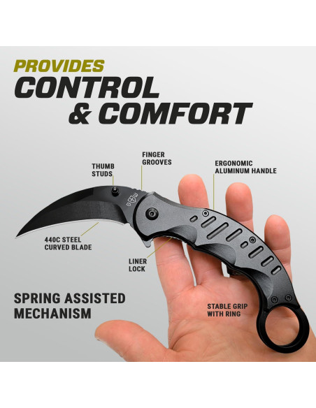 Cuchillo Karambit GOOD WORKER Plegable 7,37 cm Táctico
