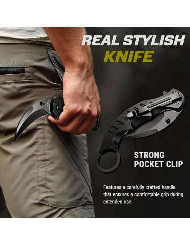 Cuchillo Karambit GOOD WORKER Plegable 7,37 cm Táctico