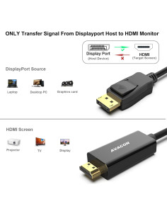 Cable DisplayPort a HDMI AVACON 1.83m Unidireccional 4K 2