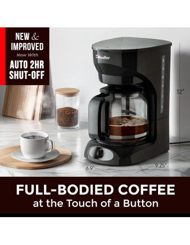 Cafetera de Goteo Mueller 12 Tazas - Jarra de Vidrio