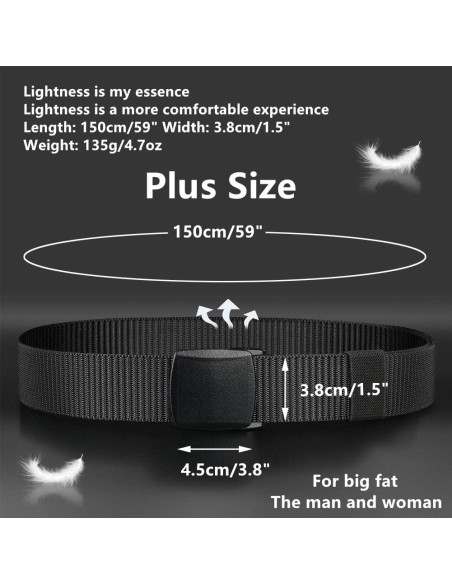 Cinturón Táctico Nylon Unisex 8 Piezas 150 cm Ajustable