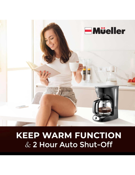 Cafetera de Goteo Mueller 12 Tazas - Jarra de Vidrio