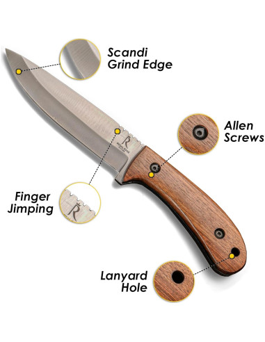 Cuchillo Bushcraft Regal Edge 22.86 cm con Funda de Cuero