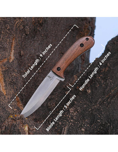 Cuchillo Bushcraft Regal Edge 22.86 cm con Funda de Cuero