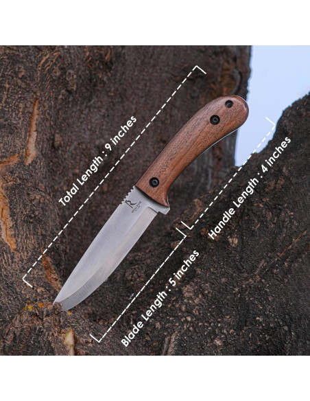 Cuchillo Bushcraft Regal Edge 22.86 cm con Funda de Cuero