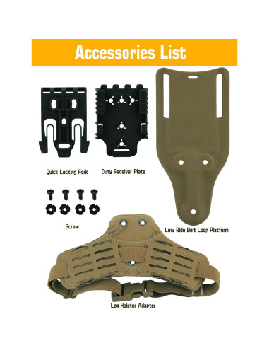 Adaptador de funda táctica EralcNa Era-ACC28 nylon tan