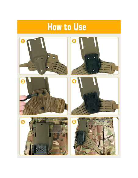 Adaptador de funda táctica EralcNa Era-ACC28 nylon tan