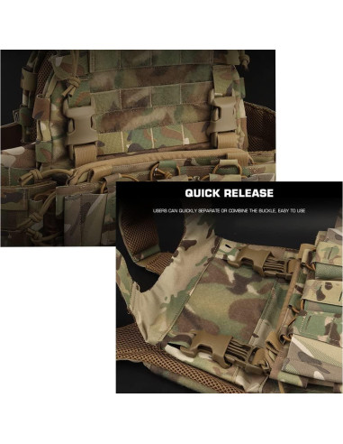 2 Piezas Hebillas Rápidas Tácticas POM 2.5cm Unisex