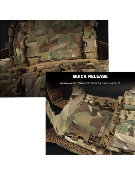 2 Piezas Hebillas Rápidas Tácticas POM 2.5cm Unisex