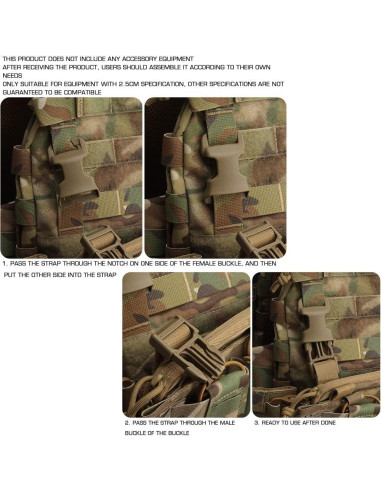 2 Piezas Hebillas Rápidas Tácticas POM 2.5cm Unisex