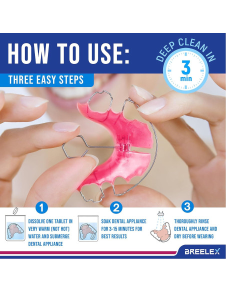 Tabletas Limpiadoras de Dentaduras Breelex - 120 Tabletas