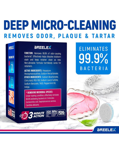 Tabletas Limpiadoras de Dentaduras Breelex - 120 Tabletas