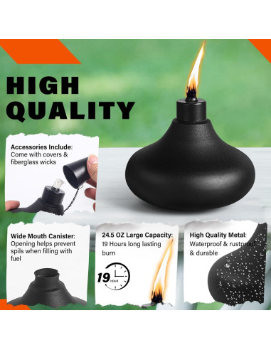 Paquete de 4 antorchas de metal FAN-Torches 1,44 kg 19h