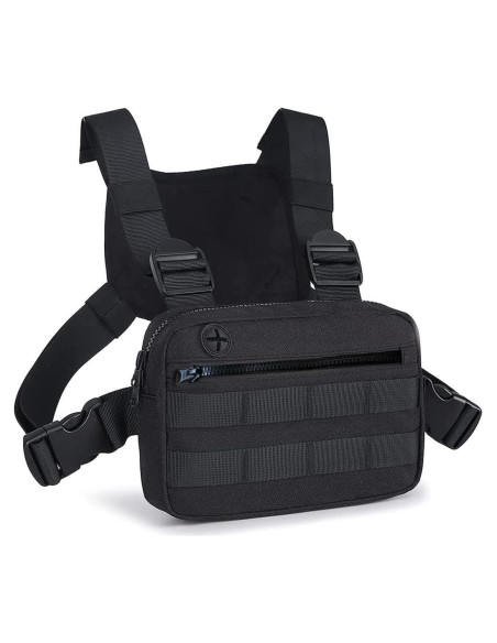 Bolsa de Pecho Deportiva Negra EDC para Hombres 23x16cm