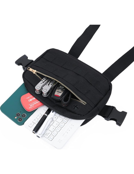 Bolsa de Pecho Deportiva Negra EDC para Hombres 23x16cm