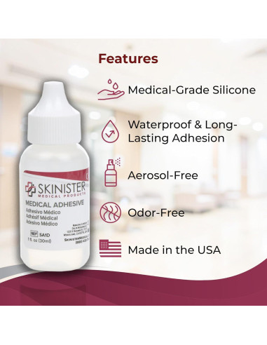 Gotero Adhesivo Médico Skinister 29ml para Ostomía y Prótesis