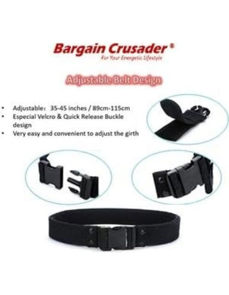Cinturón Táctico Bargain Crusader Ajustable 9 Bolsillos