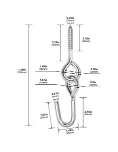 Ganchos para Hamacas ROOITY, Acero Galvanizado, 2 Piezas 2