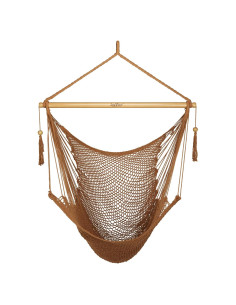 Silla Hamaca JoyView XL con Barra de Madera 240x91 cm Marrón