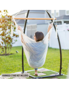 Silla Hamaca JoyView XL con Barra de Madera 240x91 cm Marrón 2