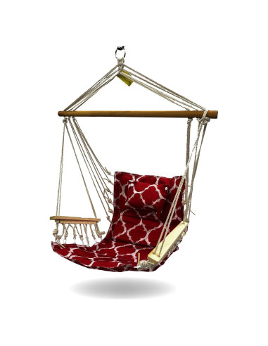Silla Hamaca Colgante Backyard Expressions Geométrica Roja