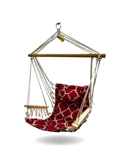 Silla Hamaca Colgante Backyard Expressions Geométrica Roja