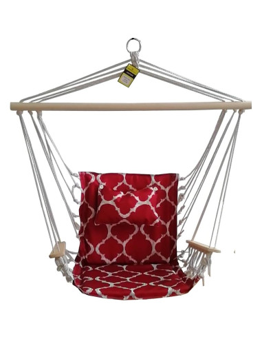 Silla Hamaca Colgante Backyard Expressions Geométrica Roja