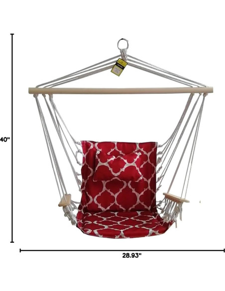 Silla Hamaca Colgante Backyard Expressions Geométrica Roja