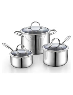 Juego de Ollas Cooks Standard 6 Piezas Acero Inoxidable
