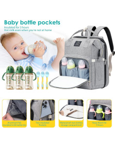 Mochila para Pañales Impermeable Unisex 15L Gris 2