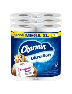 Papel Higiénico Charmin Ultra Suave Mega XL 18 Rollos 336 Hojas