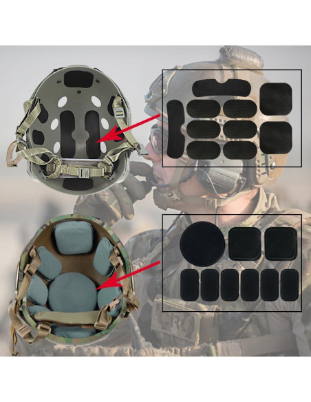 AOUTACC Almohadillas para Casco de Airsoft, 9 Piezas