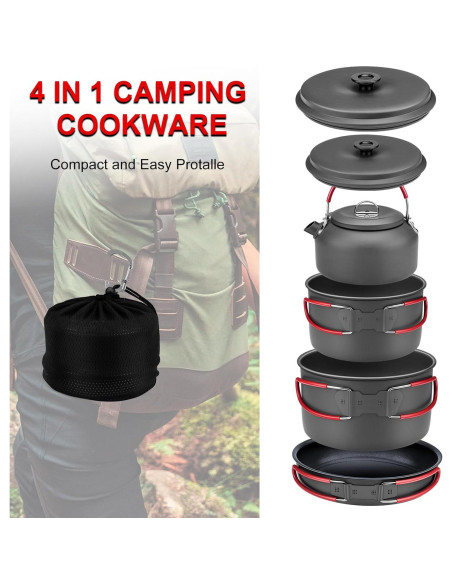 Juego de cocina Alocs 8 Piezas para Camping 2.2L y más