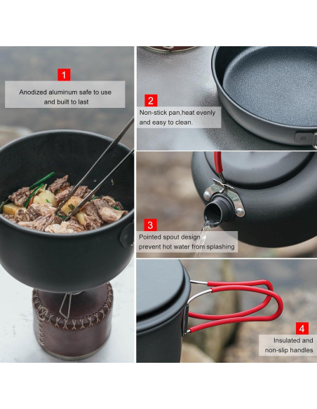 Juego de cocina Alocs 8 Piezas para Camping 2.2L y más